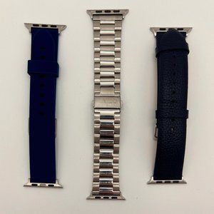 Vince Camuto Mulberry Collection Men's Apple Watch Band Set, Silver WV/2422SVBU